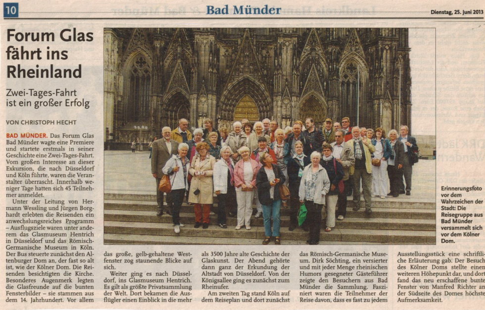 Presseartikel über das Forum Glas Bad Münder